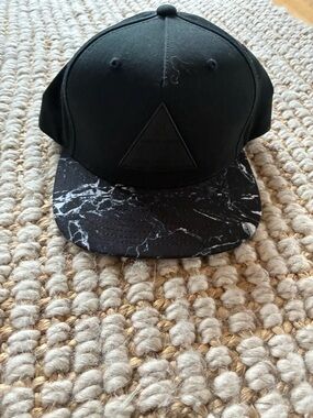 Neff Men's Black Snapback Hat with Black Marble Brim